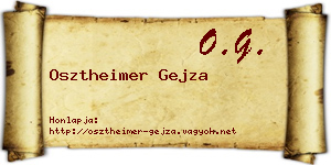 Osztheimer Gejza névjegykártya
